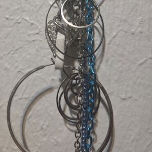 Silver and Turquoise Junk Purse Or Rearview Mirror Charm